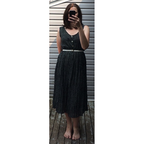 Vintage Dresses & Skirts - No Brand • vtg polka dot maxi boho dress